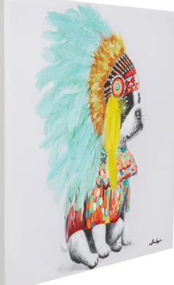 Obraz Headdress Dog 80x80 cm kolorowy