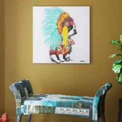 Obraz Headdress Dog 80x80 cm kolorowy