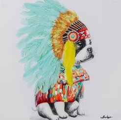 Obraz Headdress Dog 80x80 cm kolorowy