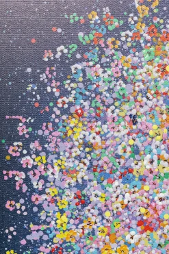 Obraz kolorowy latający słoń i kwiaty 120x160 cm