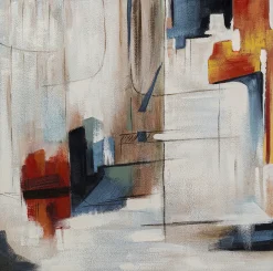 Obraz kolorowy motyw abstrakcyjny rama czarna 100x100 cm