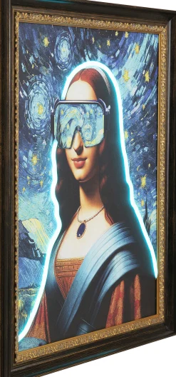 Obraz kolorowy z podświetleniem LED rama drewniana 80x100 cm