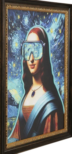 Obraz kolorowy z podświetleniem LED rama drewniana 80x100 cm