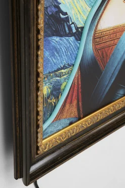 Obraz kolorowy z podświetleniem LED rama drewniana 80x100 cm