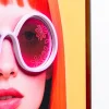 Obraz Lady Sunglasses różowy LED 50x70cm
