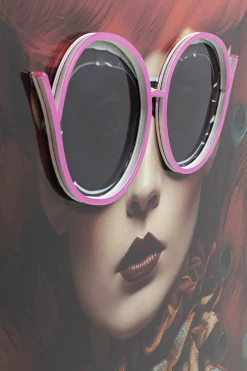 Obraz LED Fancy Czerwona Lady 75x55cm