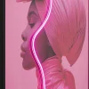 Obraz Pink Woman LED 80x80cm