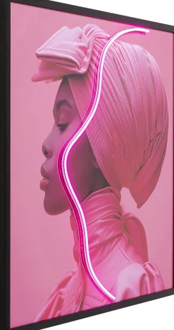 Obraz Pink Woman LED 80x80cm