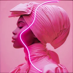 Obraz Pink Woman LED 80x80cm
