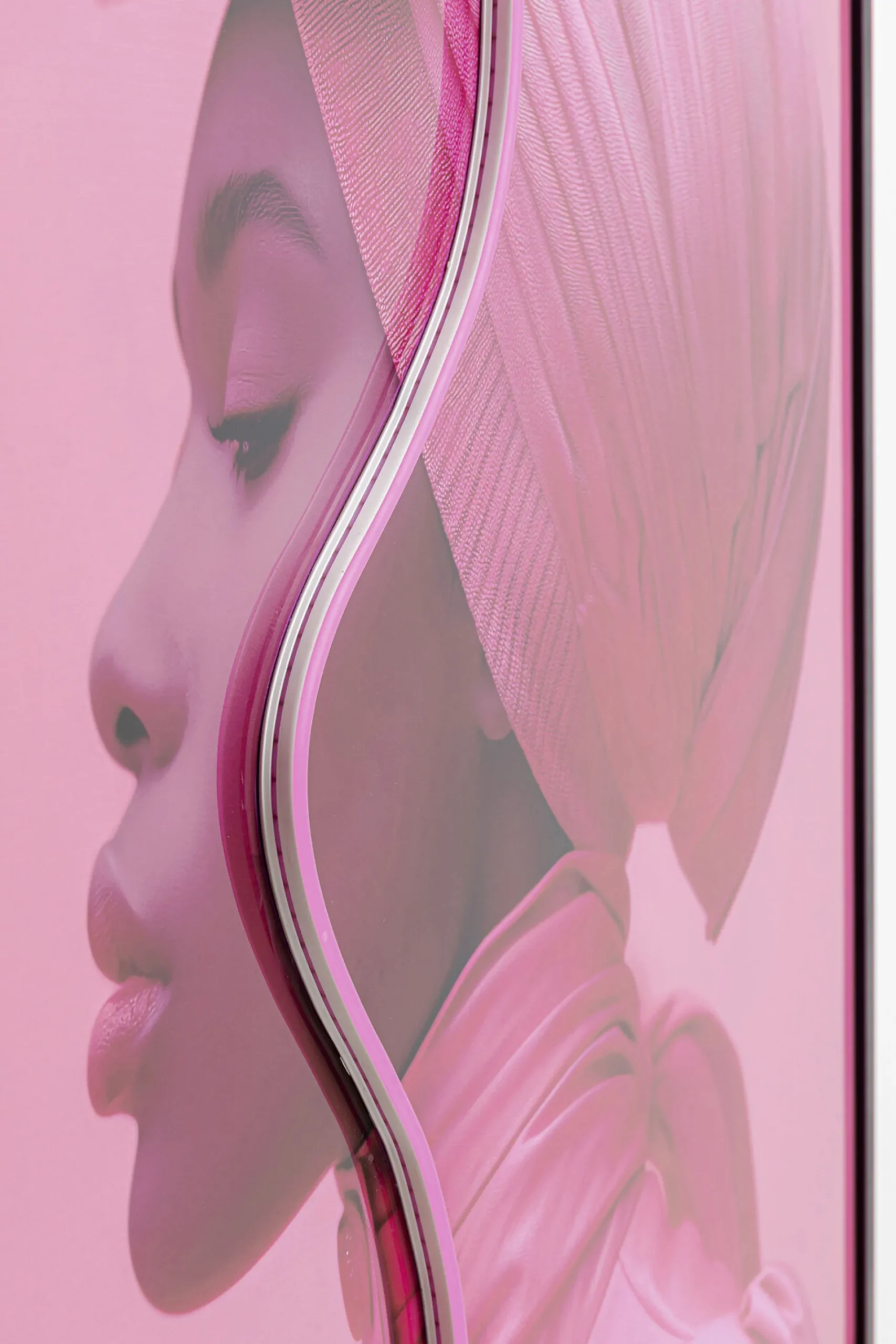 Obraz Pink Woman LED 80x80cm