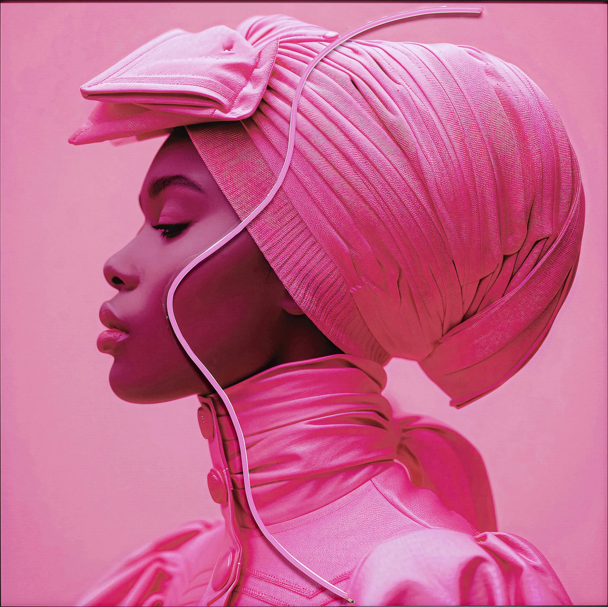 Obraz Pink Woman LED 80x80cm