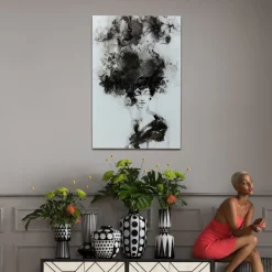 Obraz Smokey Hair 100x150 cm szary
