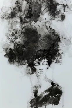 Obraz Smokey Hair 100x150 cm szary