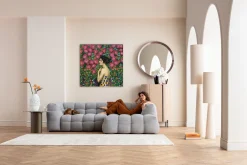 Obraz szklany Art Nouveau Fleur 120x120cm