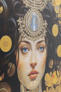 Obraz Szklany Art Nouveau Lady 3D 80x80cm