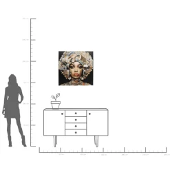 Obraz szklany Art Nouveau Lady 3D 120x120cm