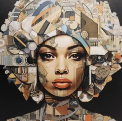 Obraz Szklany 3D Art Geo Woman 80x80cm