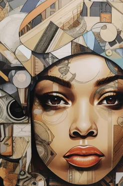 Obraz Szklany 3D Art Geo Woman 80x80cm