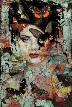 Obraz Szklany Lady Butterfly 75x55cm