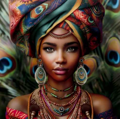 Obraz szklany Muse Peacock 100x100cm