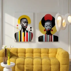 Obraz Szklany Muse Retro Lady 30x40cm (2/Set)