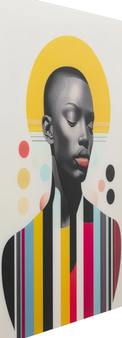 Obraz szklany Muse Retro Lady żółty 80x120cm