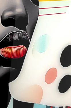 Obraz szklany Muse Retro Lady żółty 80x120cm