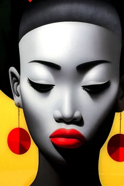 Obraz szklany Muse Retro Lady czerwony 80x120cm