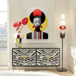 Obraz szklany Muse Retro Lady czerwony 80x120cm