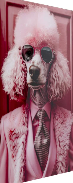 Obraz szklany Pink Poodle 80x120cm