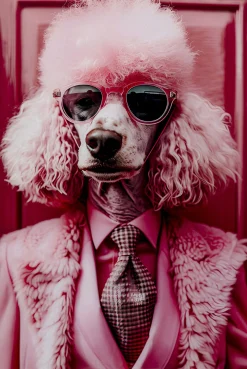 Obraz szklany Pink Poodle 80x120cm