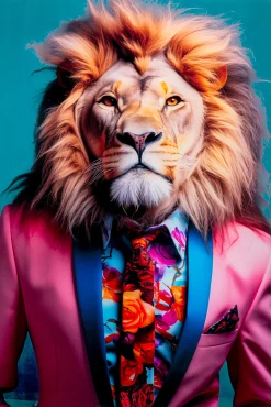 Obraz szklany Suit Lion 80x120cm