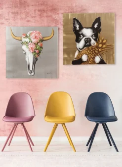 Obraz Touched Dog with Pineapple 80x80 cm