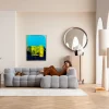 Obraz w ramie Abstract High Gloss niebieski 120x160cm