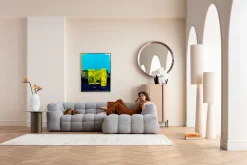 Obraz w ramie Abstract High Gloss niebieski 120x160cm