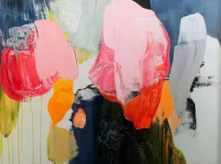 Obraz w ramie Abstract High Gloss różowy 160x120cm