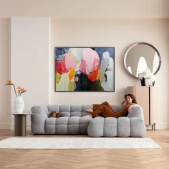 Obraz w ramie Abstract High Gloss różowy 160x120cm