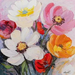 Obraz w ramie Flower Meadow 80x80cm