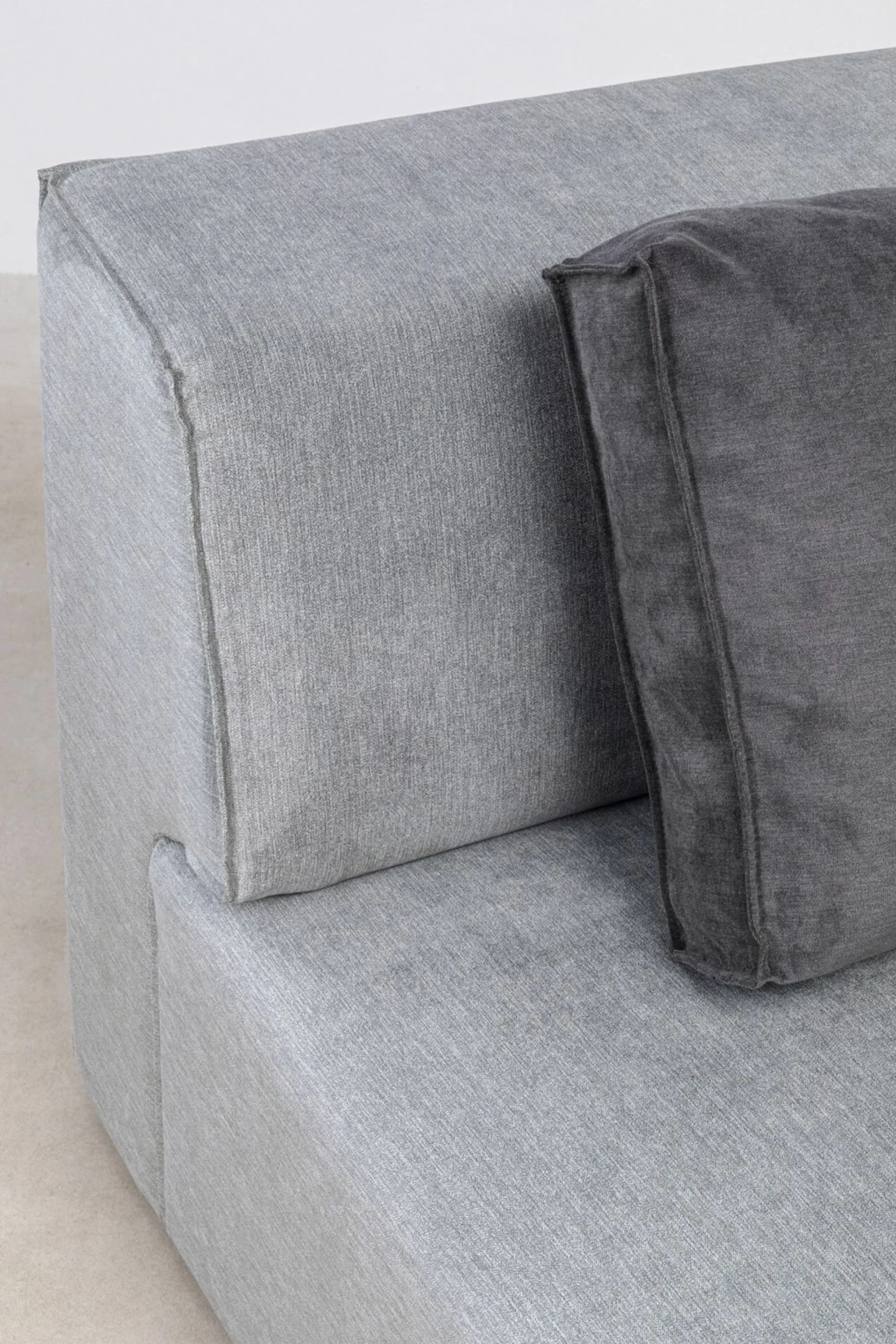 Otoman Infinity Chenille 182x117 cm szary prawy