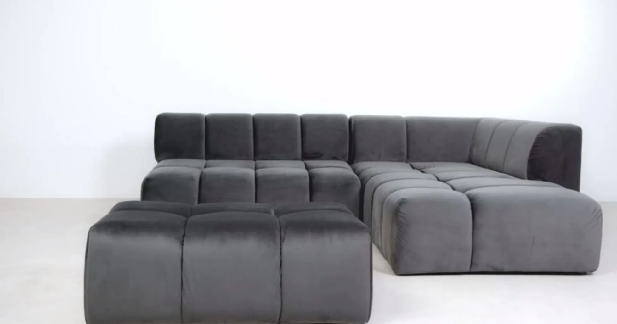 Podnóżek Belami Velvet 105x70 cm szary