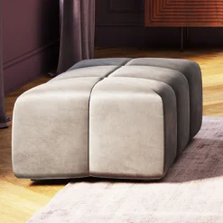 Podnóżek Belami Velvet 105x70 cm szary