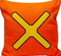 Poduszka dekoracyjna Icon Cross pomarańczowa Ø50cm