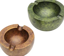 Popielniczka złota antyczna z aluminium okrągła Ø13 cm