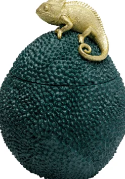Pudełko na biżuterię lub kosmetyki Chameleon 34 cm zielono-złote