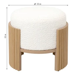 Pufa Samu Naturalny Ø43cm