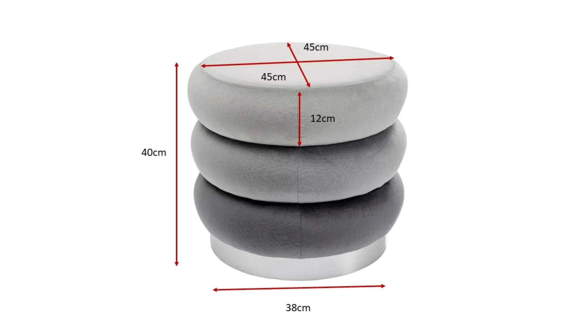 Pufa Sandwich Triple Ø40x45 cm odcienie różu