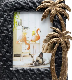 Ramka na zdjęcia Palm Beach 21x24 cm czarno-złota