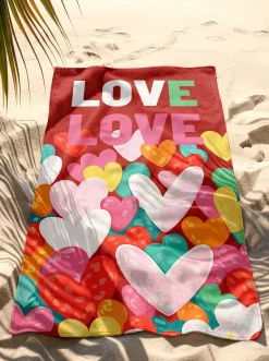 Ręcznik plażowy Big Love czerwony 90x170cm