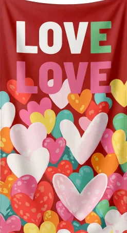 Ręcznik plażowy Big Love czerwony 90x170cm