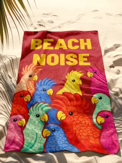 Ręcznik plażowy Exotic Birds czerwony 90x170cm